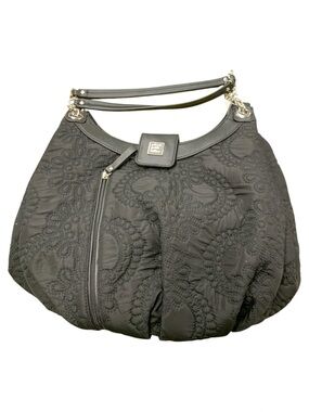 Petunia Pickle Bottom Black Quilted Hobo with Chain-Accent Straps